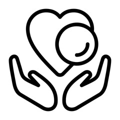 Fototapeta premium Philanthropy Outline Style Icon