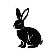 A cute cartoon easter bunny rabbit mammal holds a pink heart illustration.