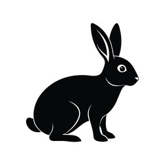 A cute cartoon easter bunny rabbit mammal holds a pink heart illustration.