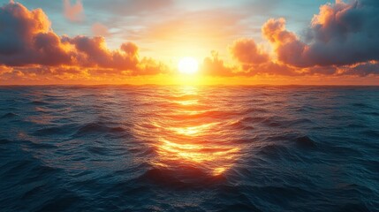 Obraz premium Dramatic sunset over the ocean