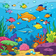 Naklejka premium fishes in the sea