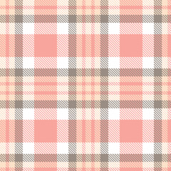 Elegant Seamless Tartan featuring Dusty light peach and Metallic blush Fabric Design