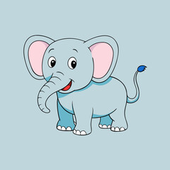 Naklejka premium baby elephant cartoon