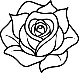 Rose outline vector icon