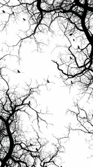 Abstract Black And White Tree Branches Pattern