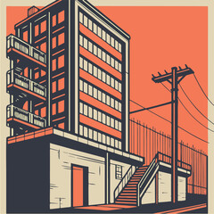 Obraz premium vector illustration of building
