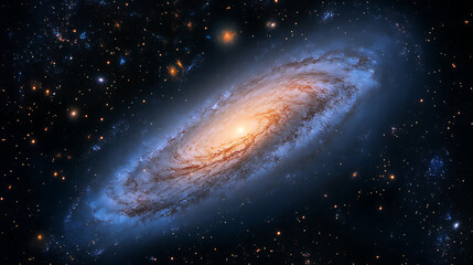 Stunning Spiral Galaxy with stars in the Cosmos