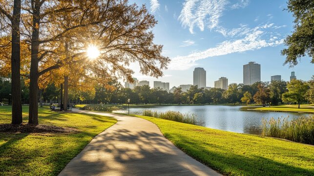Houston Hermann Park in Harris County, a Big Urban Center in America