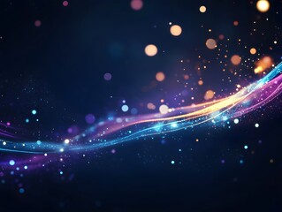 Obraz premium Abstract artwork showing glowing particles and flowing colorful energy