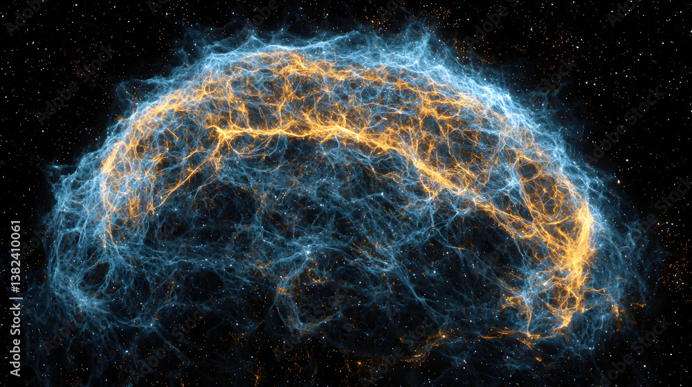 Poster abstract representation of neural network in cosmic space