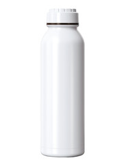 White Water Bottle Mockup on transparent background