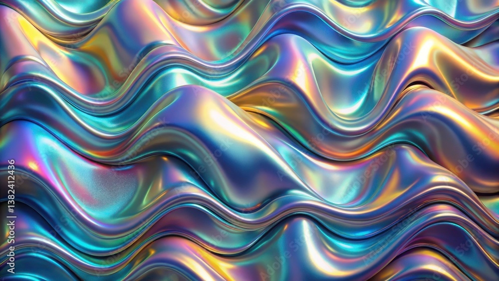 Poster colorful abstract background with glowing lines and vibrant patterns. modern shimmering chrome foil 