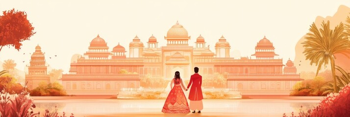 Indian Wedding Invitation Card Template with Traditional Designs and Event Details