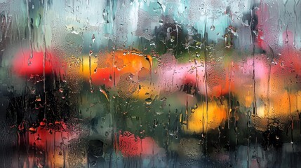 Soft Rain Patterns on a Window Pane
