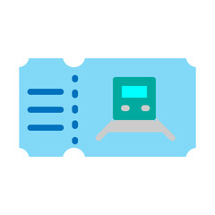 Fototapeta premium Train Ticket Vector Flat Icon Design