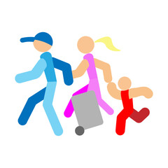 Family Travel  Vector Flat Icon Design