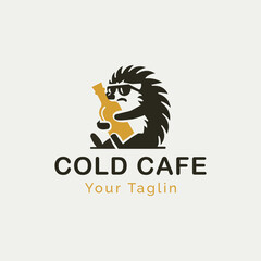 Cool Porcupine Cafe Logo Minimalist and Hip Design