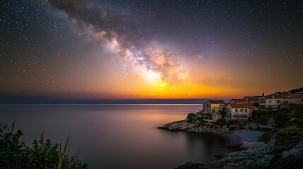 "Veil of Twilight: The Coastal Cliff in Soft Shadows"

