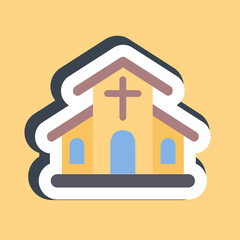 Sticker chruch. Building elements. Good for prints, web, posters, logo, site plan, map, infographics, etc.