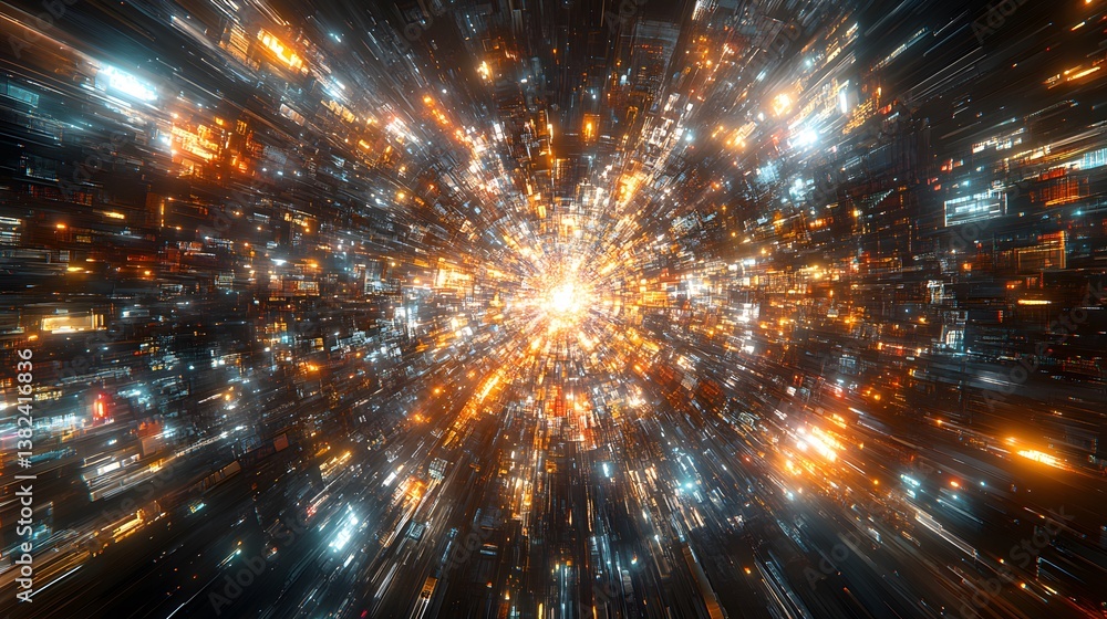 Aufkleber a complex and intricate abstract futuristic representation of a tunnel