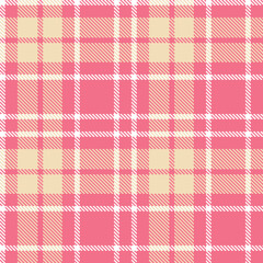 Plaid pattern seamless. Rich carnation & Soft white Tartan Fabric Design. 