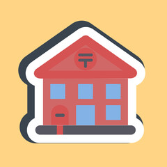 Sticker post office. Building elements. Good for prints, web, posters, logo, site plan, map, infographics, etc.