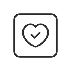 Heart, Checkmark Icon - Modern Simple Flat Vector for Web and Mobile