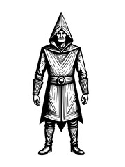Fototapeta premium wizard in the top and the hood.