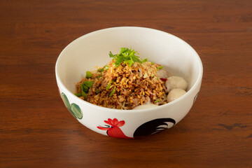 Delicious homemade rice bowl kitchen food photography cozy setting top view culinary delight