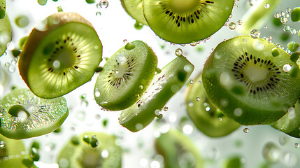 kiwi slices on white