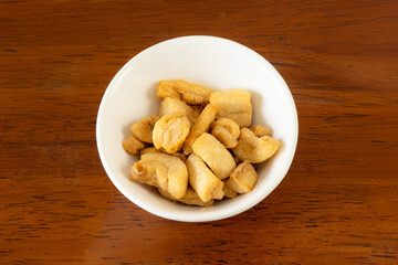 Delicious savory snack bowl home kitchen food photography rustic setting close-up flavor exploration