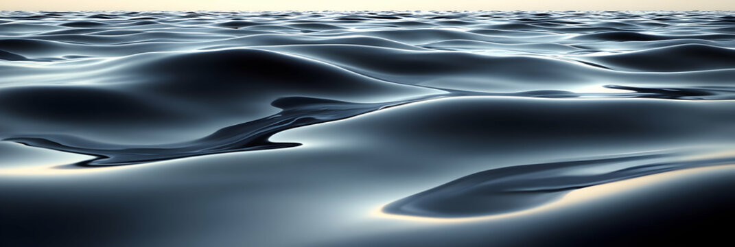 Abstract 3D Liquid Metal Waves Background