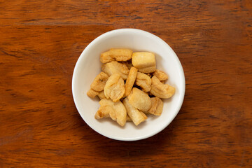 Crunchy banana chips delight kitchen food warm close-up healthy snack