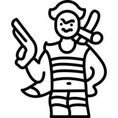Pirate Caribbean Man Icon