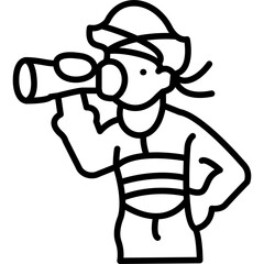 Pirate Man Spyglass Icon