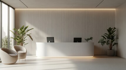 modern minimalist office reception area design