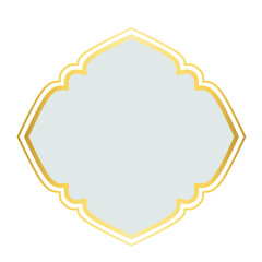 Golden Islamic Label Frame, Blank Banner with Gold Border 