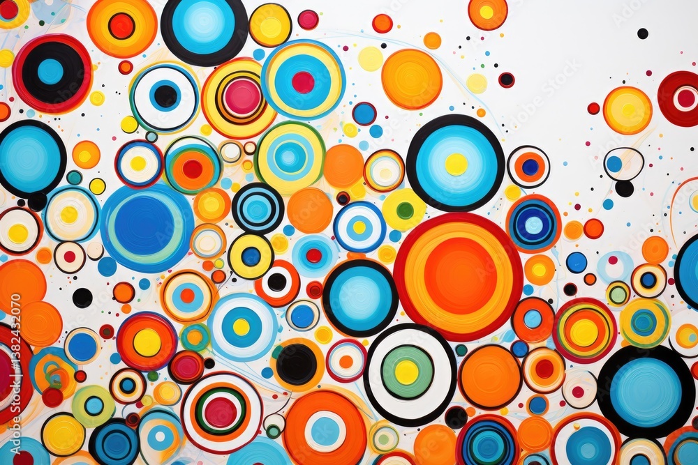 Poster a vibrant and playful display of brightly colored spirals creating an energetic atmosphere in a mode