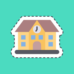 Sticker line cut school. Building elements. Good for prints, web, posters, logo, site plan, map, infographics, etc.