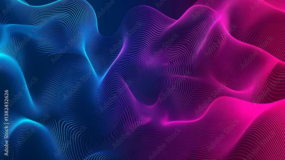 Aufkleber colorful wave patterns create a mesmerizing abstract landscape with flowing lines and gradients in b