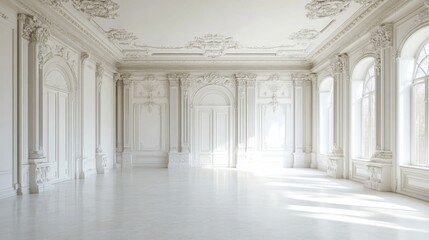 Obraz premium grand white ballroom interior elegant palace room