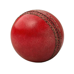 A single red cricket ball with visible stitching on a black background in a studio setting