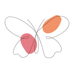 Butterfly Continuous Line Drawing