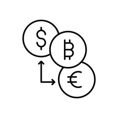 Exchange  icon isolated on a white background. Vector illustration.