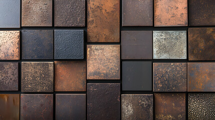Metallic Square Tiles Texture Background