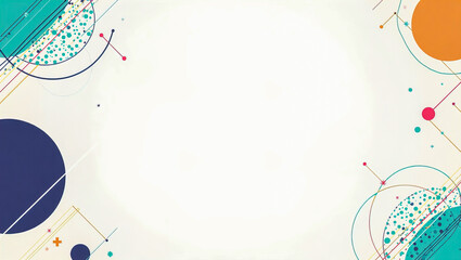 Abstract background featuring geometric shapes. A minimalist artistic composition of circles, lines, and dots on a gentle backdrop of color.