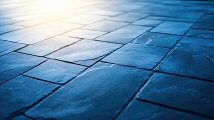 Stunning slate stone pathway outdoor garden nature photography evening glow close-up perspective tranquility concept