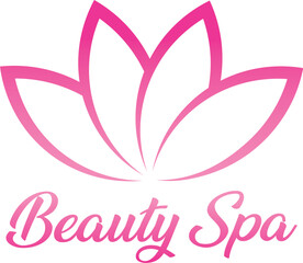 Modern Beauty Spa Logo – Pink Lotus Flower Design for Wellness and Skincare Branding