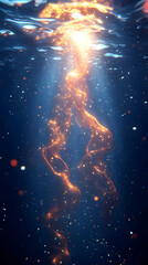 Obraz premium Underwater Abstract Gold Light