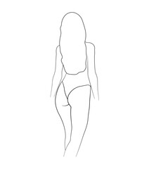 black and white drawing woman body parts butt